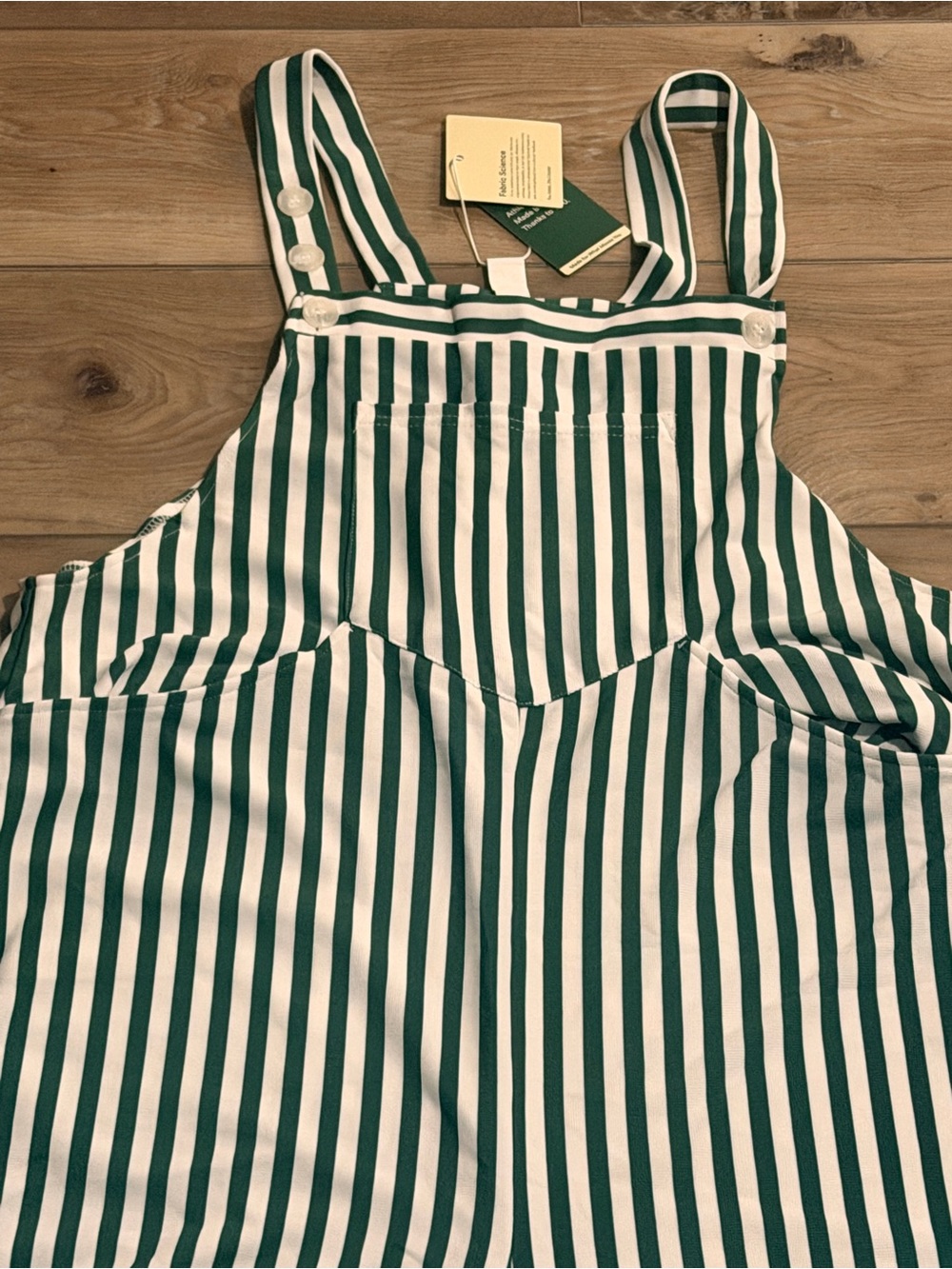 Halara Pockets Stripe Waffle Overalls Size XL - Picture 5 of 5